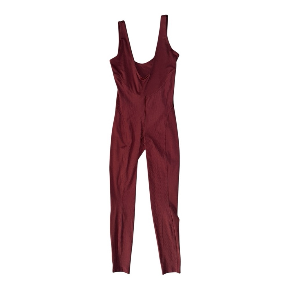 Lululemon Ribbed Nulux Ski Bodysuit Asia Fit Garnet Red Size S 6 NWT
